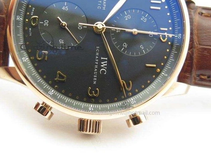 MIROTIME 0115 Portuguese IW371415 ZF 1:1 Best Edition RG Black dial On Brown Leather Strap A Modern 7286